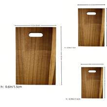 1pc Wooden Cutting Board, Multi-Functional Surfboard Shape With Hanging Hole, Kitchen Accessory Home Essential, Bread Cheese Fruit Meat Food Serving Tray, Indoor Kitchen Cooking Prep Board, Outdoor Camping BBQ Tray - Khaki - View 8