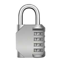 Heavy‑Duty 4 Number Code Padlock, Resettable Password Lock For Gym Locker & Travel Luggage - Thickened Upgraded Version - View 6
