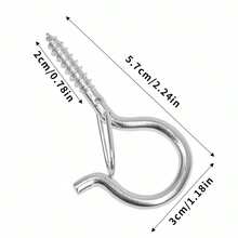 Screw-In Eye Hook With Spring Door Lock, Self-Tapping Metal Safety Hook, Suitable For Walls, Wood, Camping, Kitchen, Closet, Dorm, Used For Hanging String Lights, Plants, Cookware, Decorations, Keys, Indoor And Outdoor Multi-Purpose Hook Hardware - View 12