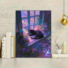 1PC DIY 5D Diamond Painting Kit Cat Pattern - Round Full Diamond Art Mosaic Craft, Home Wall Decor, Unframed - No Frame - View 2