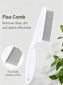 8pcs Pet Grooming Brush Set, Pet Self-Cleaning Set, Includes Pet Nail Clippers And Nail File, Flea Comb, Pet Bath Brush, Pet Shedding Brush, Pet Deshedding Comb, Silicone Toothbrush, Suitable For Small, Medium And Large Pet Bathing - Grey - View 8