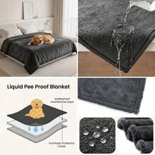 Waterproof Dog Blanket Reversible Pet Bed Cover Puppy Blanket Leak-Proof Sofa Cover Cat Pet Blanket Warm Soft Machine Washable Mat - Multicolor - View 7