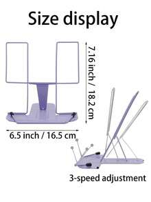 Metal Desktop Bookshelf, Adjustable With Page Clips, Iron Craft Portable, High Aesthetic, Can Hold Textbooks, Tablets, Sheet Music, Suitable For Classroom Reading, Home Office, Home, Office, Bedroom, Desk, Study - Rectangle - View 4