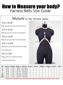 1pc Women's White Punk Style Halter Neck Wrap-Around Waist Decorative PU Body Harness Strap, Suitable For Party And Gathering Outfits - White - View 5