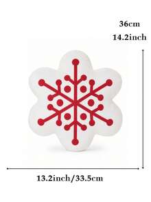 聖誕雪花造型抱枕，紅白色柔軟靠墊，適合節日居家裝飾、臥室、沙發與節日房間布置 - 彩色 - 查看 3