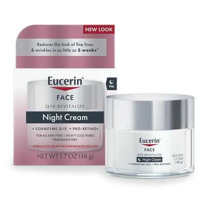 Eucerin Eucenin Q10 Crema de Noche Antiarrugas Pro Retinol Crema Facial Noche Piel Sensible Nutrición Hidratante Reparadora Antiage Tarro 1.7oz