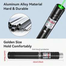 FUTUREM Green Laser Pointer Projector, USB Rechargeable, 5000mw, Green, Built-In Rechargeable Battery, 1500m Night Beam Distance - Green - View 11