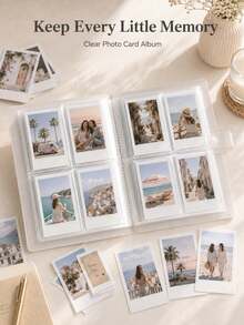 1pc 160-Slot Transparent Photo Album, Can Store Photos, Movie Tickets, Celebrity Cards And Postcards, Also Suitable As An Artistic Scrapbook - A - View 7