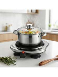 CAMRY Single Burner Electric Cooktop, Portable Hot Plate, Electric Countertop Burner - Adjustable Temperature, Compact Design - EU E Type Plug(220-240V) - View 1