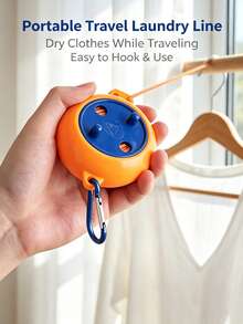 Retractable Travel Clothes Line, Camping Laundry Drying Rope, Portable Outdoor Clothesline With Carabiners, Adjustable Windproof Clothes Rope, Compact Travel Laundry Accessory, Indoor Outdoor Drying Line For Trip - Multiple Styles - View 3