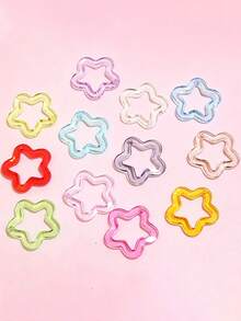 10/20/50pcs Colorful Transparent Hollow Pentagram Acrylic Star Pendants With Hole, DIY Keychain Charms Jewelry Making Accessories - Acrylic Star - View 1