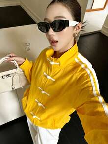 Spring/Autumn New Women's Chinese Style Jacket, New Chinese Style Sun Protection Jacket, Summer Fashion Casual Women's Jacket Vacation Style - Yellow - View 3