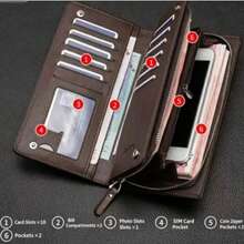 Men's Long Zipper Wallet High-Quality PU Leather Men's Wallet RFID Anti-Theft Business Clutch Credit Card Holder Wallet - Black - View 5