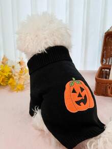 Pet Pumpkin Sweater Halloween Sweater For Cats And Dogs - Black - View 8