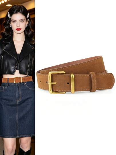 2/1pc Women's Stylish Decor Waist Belt, Slimming Design, Versatile Fashion Belt Perfect For Matching Denim Jeans And Daily Casual Outfits.