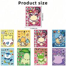 8PCS/16pcs Face‑Changing Stickers, Fun Educational Cartoon Decals, Creative DIY Decor Stickers For Journal, Water Bottle, Notebook, Skateboard, Craft Supplies, Halloween Christmas Party Favors - Multicolor - View 8