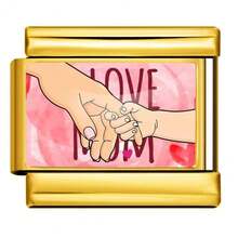 1PC Gold Tone Stainless Steel Italian Charms, Cartoon Pet Print Charms (Cat/Dog/Rabbit/Fox), Cute Animal Photo Print DIY Jewelry Supplies - Slogan Letter Module - View 32