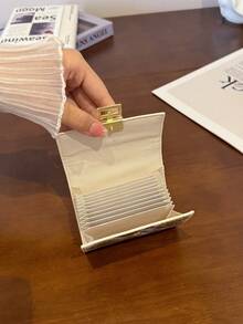 女款手風琴式卡夾，亮面鱷魚壓紋搭配金屬裝飾，多卡槽與鈔票隔層，迷你錢包，旅行必備，夏季黑色，假期畢業教師感謝禮，生日禮物，母親節禮物 - 紫色 - 查看 10