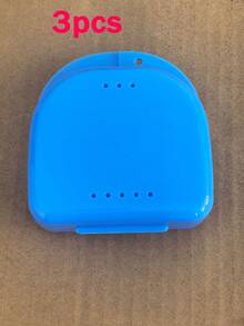 1 Pack New Dental Retainer Case With Ventilation Holes, Mini Portable Denture Box, Orthodontic Appliance Storage Box, Denture Case, Simple Solid Color Denture Container, Plastic Denture Storage Box, Portable Denture Storage Box With Holes - Multicolor - View 16