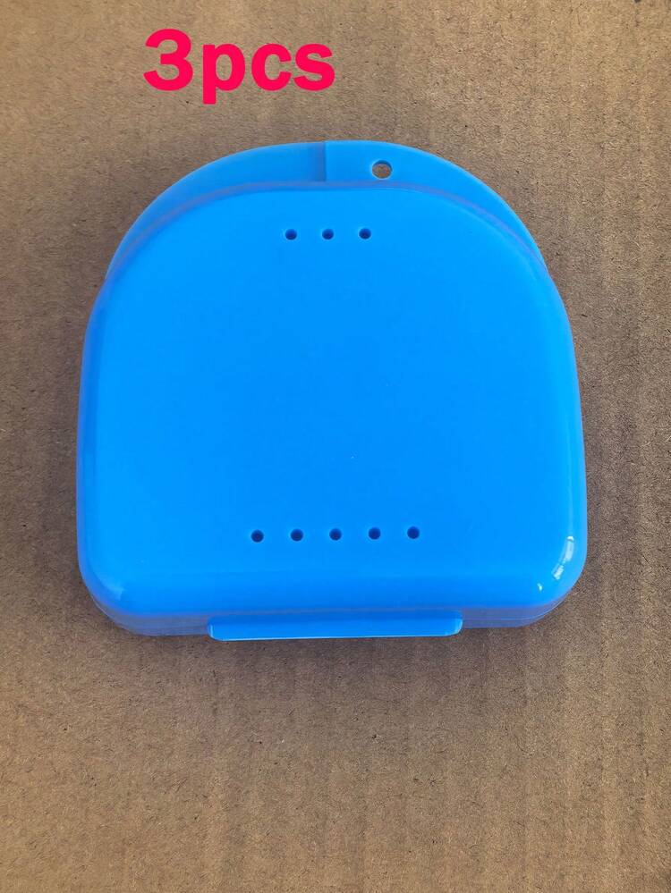1 Pack New Dental Retainer Case With Ventilation Holes, Mini Portable Denture Box, Orthodontic Appliance Storage Box, Denture Case, Simple Solid Color Denture Container, Plastic Denture Storage Box, Portable Denture Storage Box With Holes - Multicolor - View 16