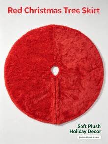 Plush Christmas Tree Skirt (Available In Multiple Sizes), Christmas Tree Floor Mat, Christmas Tree Decoration, Christmas Decor Supplies, Festive Atmosphere Prop, Christmas Decorations For Home, Christmas Home Decor - Multicolor - View 7
