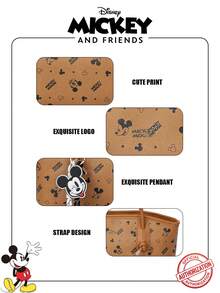 Disney Elegant & Sophisticated Style, Fashionable Versatile Mickey Mouse Print Shoulder Bag With Pendant Decoration Design, Can Hold Phone - Multicolor - View 3