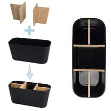 1pc 5-Slot Black Plastic Toothbrush Holder With Dividers - Lightweight Freestanding Bathroom Organizer, Suitable For Electric Toothbrushes, Toothpaste And Razors, Can Be Placed On Countertop, Bathroom Storage Organizer, Countertop Storage Rack, Lightweight Freestanding Bathroom Storage Rack, Modern Bathroom Accessory, Durable - Multicolor - View 8