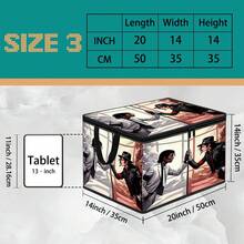 Multi-Size Multi-Pattern Cartoon Print Foldable Storage Box With Zipper Handle, Upgraded Fabric Large Capacity Organizer Bin For Wardrobe, Dorm, Underbed, Clothes, Bedding, Toys, Miscellaneous Items, Home Moving And Organization - Multi-color - View 13