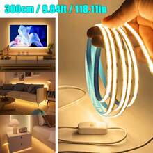 5/3/2/1m COB High Brightness Flexible LED Strip Light, USB Plug-In Power, Button Switch Control, Ultra-Thin Decorative Light Bar, Suitable For Cabinets, Mirrors, Ceilings, Kitchens, Bedrooms And Offices, Wall Decoration Fill Light And Backlight Multi-Scene Lighting - LED Strip - View 9