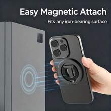 Foldable Double-Sided Magnetic Phone Stand, Suitable For Office, Gym, Treadmill, Universal Foldable Car Mount, Magnetic Smartphone Holder, Phone Ring Holder - Double-Sided Non-Slip Grip Stand, 360° Rotating Ring Mount, Compatible With IPhone 17/16/15/14/13/12 - Multicolor - View 4