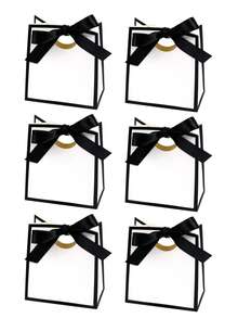 6pcs Small White Gift Boxes With Bow Ribbon 4.3 X 2.3 X 4.7 Inches (Approx. 11 X 6 X 12 Cm) Mini Paper Gift Boxes, Suitable For Candy, Jewelry, Wedding, Bride, Birthday, Baby Shower Gifts - View 11