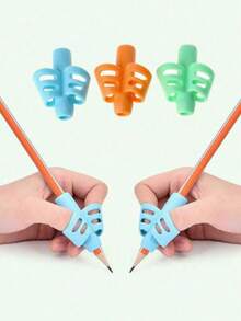 1/6/15‑Pack Pencil Grips, Soft Silicone Ergonomic Anti‑Slip Writing Posture Correction Grips, Relieve Finger Fatigue, Comfortable Writing Aids For, Random Color, Suitable For Classroom And Home Study, Must‑Have Stationery For Back‑To‑School Season - Multicolor - View 9