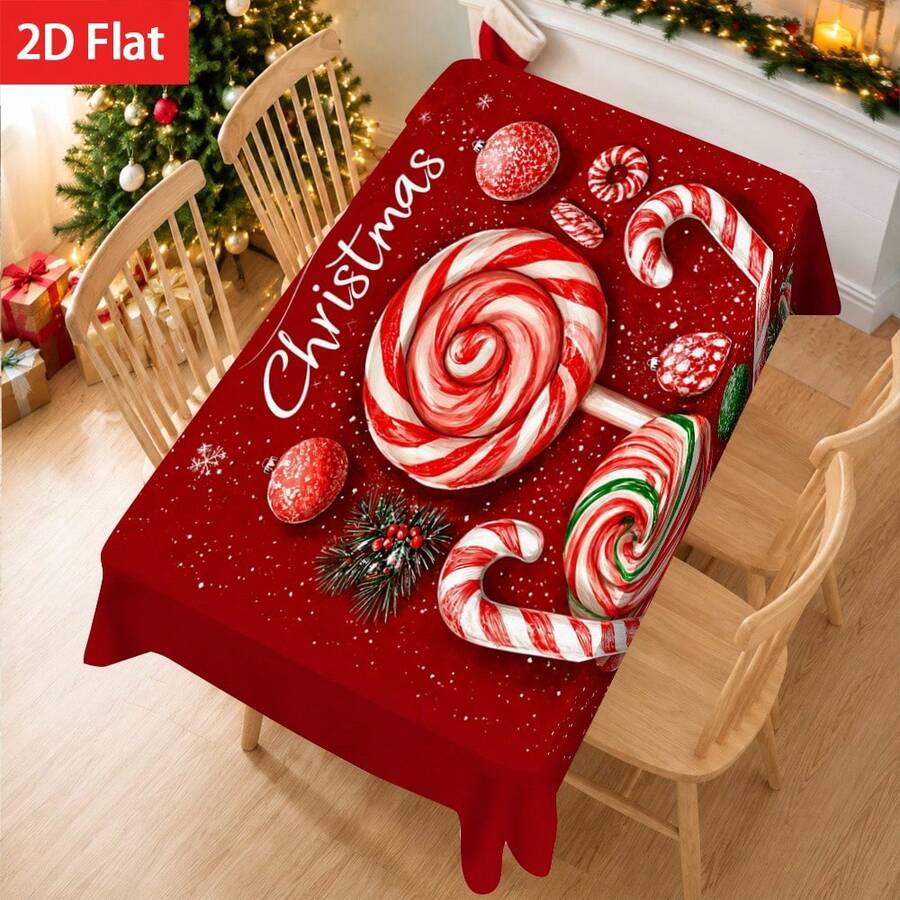 Christmas Decoration Candy Cane And Lollipop Design, Holiday Winter Wonderland Theme Perfect For Holiday Parties, Family Gatherings, Christmas Dinner Table And Kitchen Decor, A Delightful Gift - A - View 1