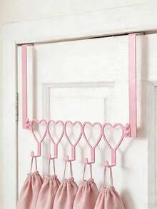 Pink Bow-Shaped Metal Hook, Door-Hanging Design, Elegant Bow Towel Hook Rack, Cute Room Decor, Suitable For Girls' Room, Cabinet, Living Room, Bathroom And Bedroom, Space-Saving And Multi-Functional Decoration - Pink - View 11