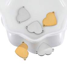 10Pcs Stainless Steel Heart-Shaped Pendant Connectors For DIY Earrings, Bracelets, Necklaces Jewelry Making Accessories - 10Pcs - View 6