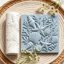 1Pc Seashell Starfish Texture Roller, Ocean Shell Pattern Clay Embossing Roller, DIY Handmade Earring Pendant Jewelry Craft Supplies - 1 Unit - View 2