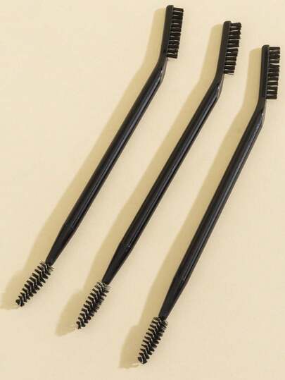 Random 1/3/5pcs Eyelash Curler & Brow Brush Set, Black & White, Flexible, Multi-Functional, Ergonomic Design, Dual-Ended Makeup Brush Set, French Style Spoolie, Brow Brush, Eyeshadow Brush, Spoolie Brush, Black Eyelash & Brow Brush, Ergonomic Dual-Tip Makeup Brush, Brow Brush, Eyeshadow Brush, Spoolie Brush, Gift, Eyelash Comb