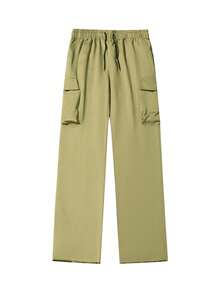 Men's Outdoor Casual Workwear Long Pants, Street Fashion Straight Leg Trousers, Spring/Autumn - Mustard Yellow - View 4