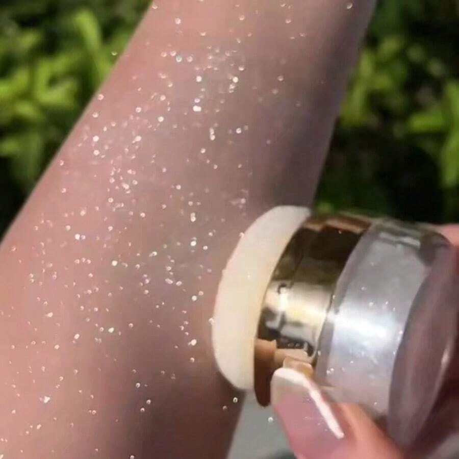 Galaxy Sparkle Highlighting Powder, Suitable For Face And Body, Long-Lasting Shiny Body Highlighter, Comes With Sponge Puff, Perfect For Bridal Wedding, Party And Holiday Makeup - Multicolor - View 1