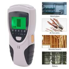 Handheld Portable Wall Detector Scanner For AC Wires, Wood, Metal Pipes, And Rebar - White - View 2