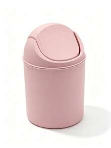 Plastic Mini Trash Can With Swing Lid, Mini Desktop Trash Can, Suitable For Office, Kitchen, Vanity, Bedroom, Bathroom - Multicolor - View 8
