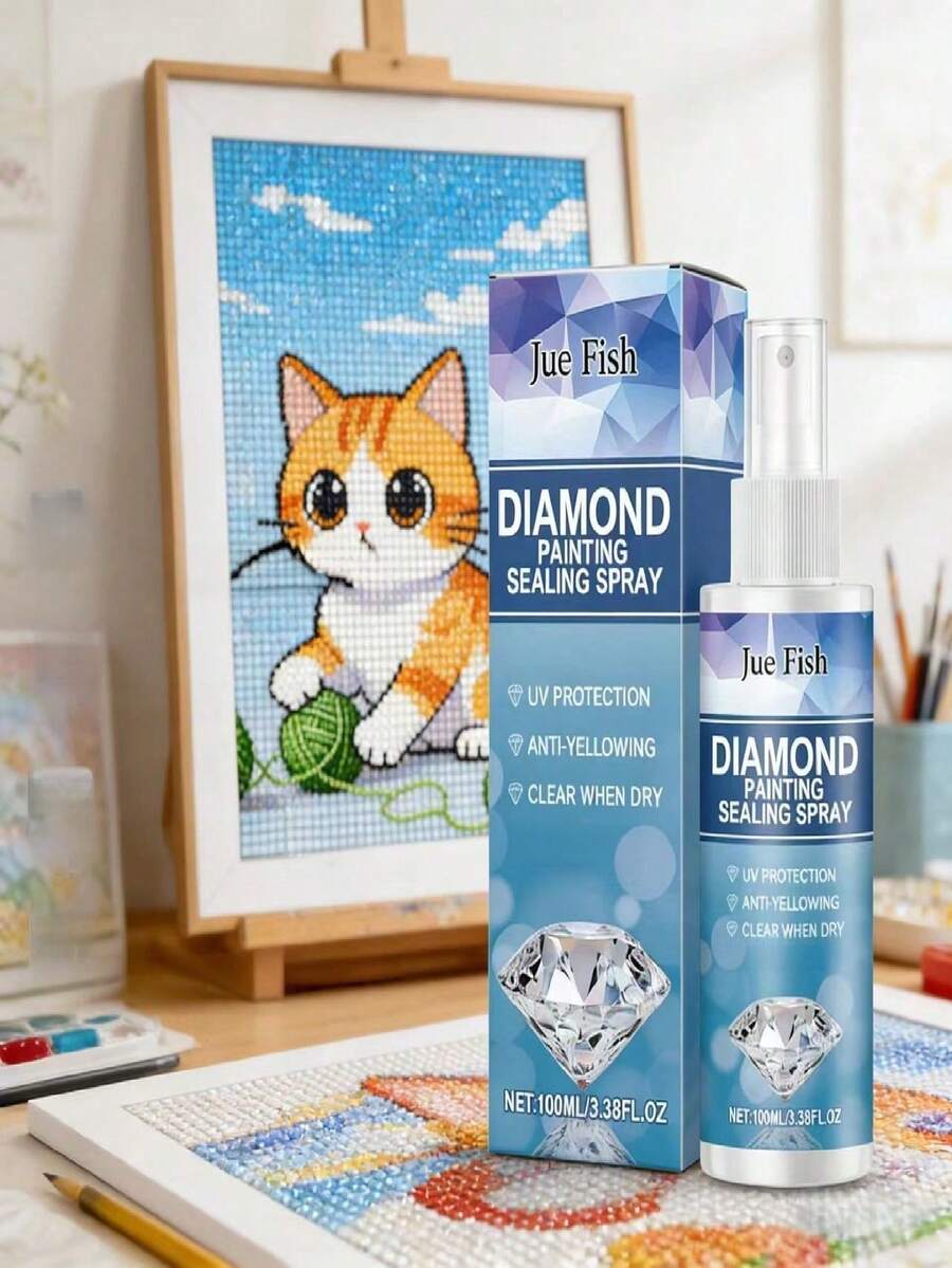 JUE FISH Diamond Painting Sealant Spray, For Daily Use On Diamond Painting Sealing And Handcraft Cleaning, Prevents Artwork From Yellowing
