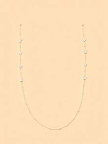 1pc Fashionable Party Rhinestone Butterfly Glasses Chain, Women's Eyewear Accessory - Silver - View 2