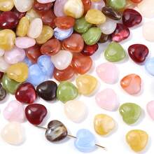 30pcs Acrylic Dual-Color Gradient Heart-Shaped Beads With Hole, Cute Sweet Heart Beads For DIY Bracelet, Necklace, Earrings, Keychain, Phone Chain, Jewelry Making Accessories - Heart Beads - View 6
