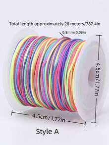 0.8mm Bracelet Cord, Strong And Durable Rainbow Color Thread, Suitable For Jewelry Making, Necklace, Beading And Handmade Crafts, 30/Roll - Multi-color - View 3