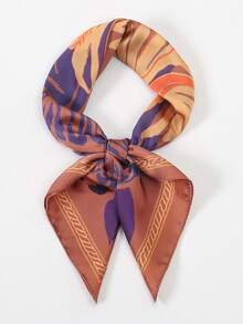 1pc Floral Print Casual Polyester Scarf, Suitable For All Seasons - Multicolor - View 5