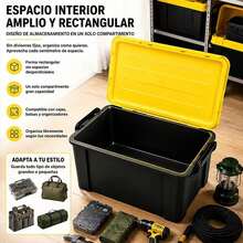 Caja de Almacenamiento Resistente 21L Tapa Amarilla Base Negra, Con Hebillas de Cierre, Disponible en 1 o 2 Unidades, Medidas 45*31*23.5 cm - 21 litros - Ver 5