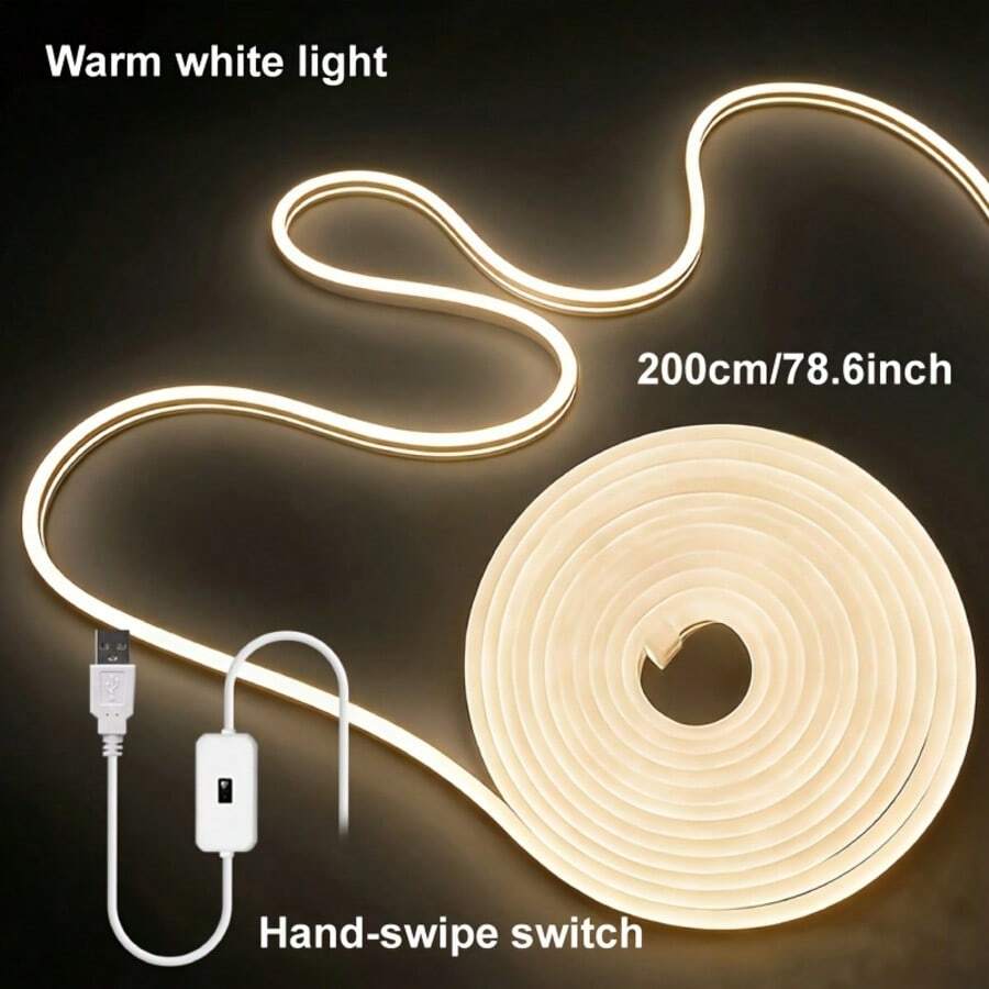 Dimmable LED Neon Light Strip, 3.28ft To 16.4ft Neon Light, 5V Flexible Neon LED Light With Gesture Sensor Controller, Suitable For Kitchen, Bedroom, Indoor And Outdoor Decoration,