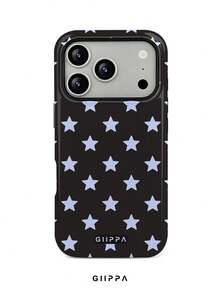 GIIPPA 1件星形圖案設計手機殼，適用於Phone 17 Pro Max，兼容Phone 16 Pro Max、15 Pro Max、14 Pro Max，韓系高端時尚趣味手機殼，兼容11/12/13/14/15/16 Pro Max Plus，優雅設計男女皆宜，送給女友的完美禮物，適合聖誕節、情人節、復活節、婚禮季與生日 - 藍色 - 查看 1
