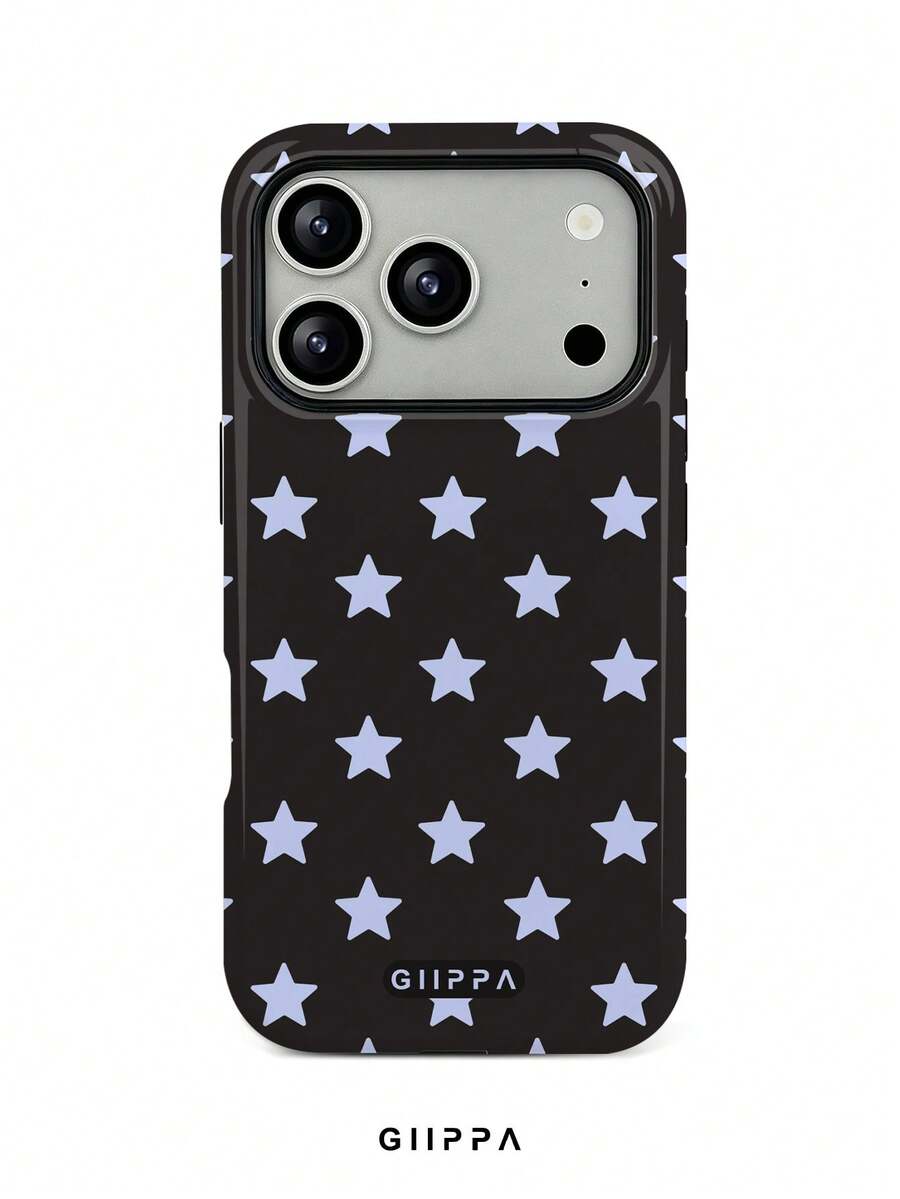 GIIPPA 1件星形圖案設計手機殼,適用於Phone 17 Pro Max,兼容Phone 16 Pro Max、15 Pro Max、14 Pro Max,韓系高端時尚趣味手機殼,兼容11/12/13/14/15/16 Pro Max Plus,優雅設計男女皆宜,送給女友的完美禮物,適合聖誕節、情人節、復活節、婚禮季與生日 - 藍色 - 查看 1